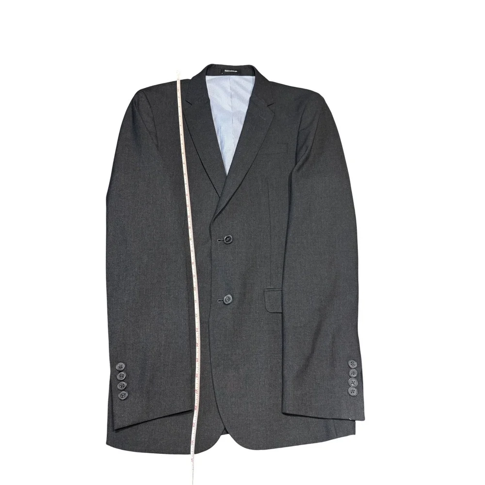 Egara Blazer Mens 38 Long Charcoal Grey Skinny Fit Stretch TwoButton Suit Jacket
